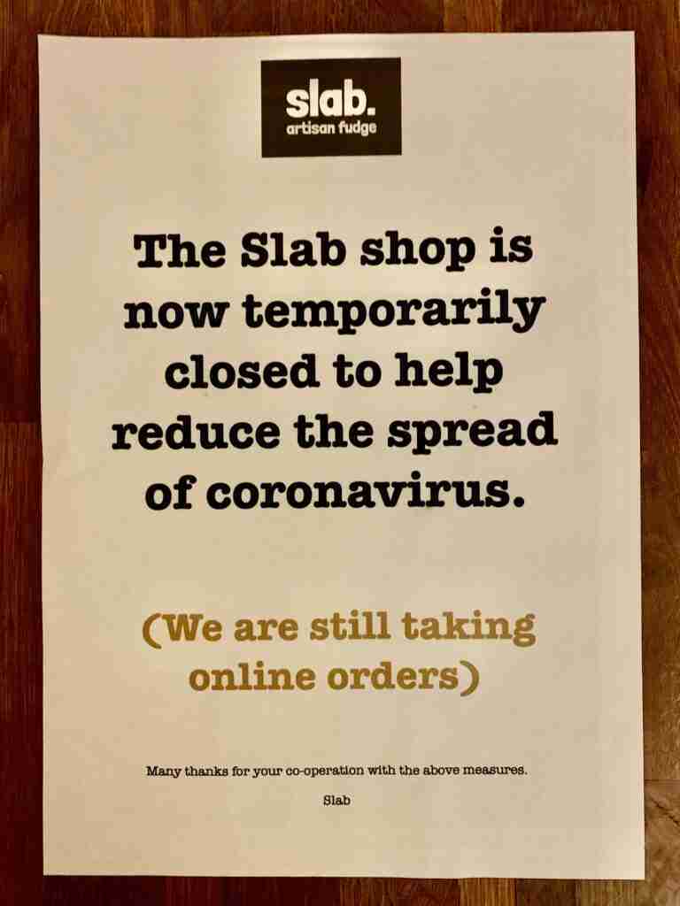 Coronavirus Closure notice - Slab Shop